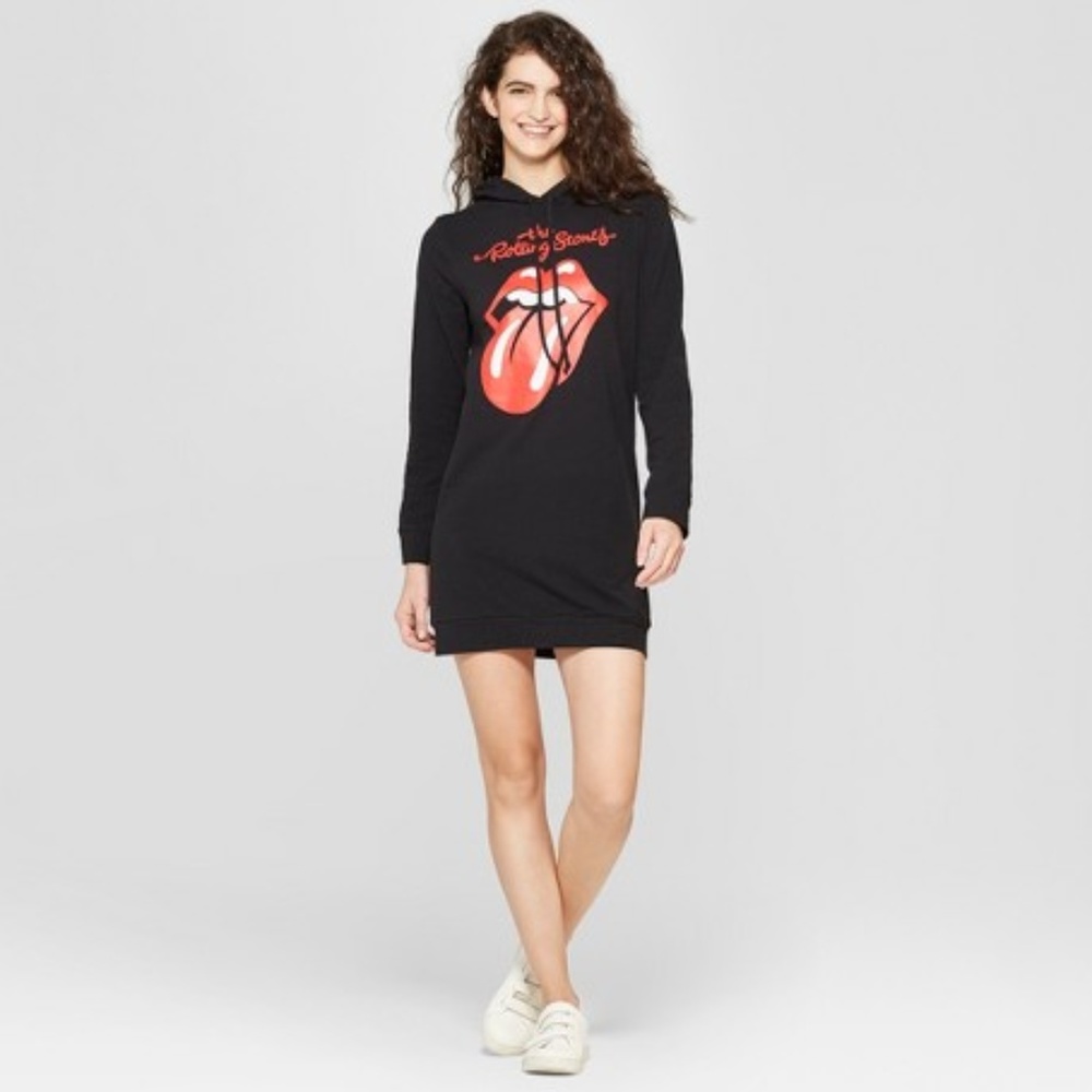 Rolling Stones hooded sweatshirt tee dress